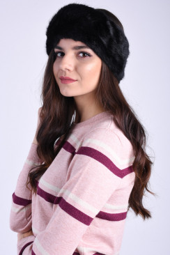 Canadiana Pieces Fur Headband Black/Solid